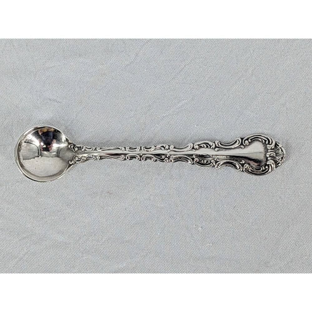 Gorham Strasbourg Sterling Silver Salt Spoon 2.8" Silver Ornate Fancy Flatware